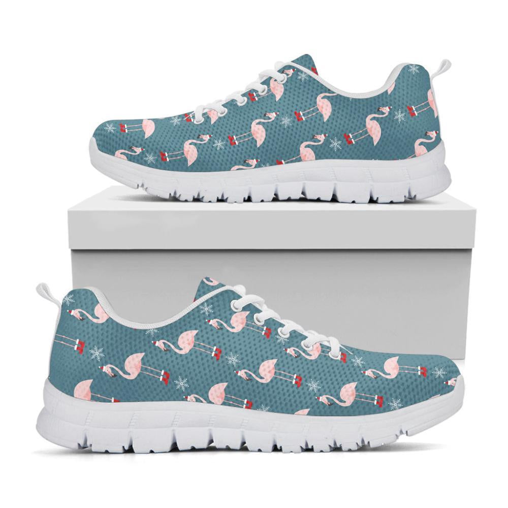 Christmas Snowy Flamingo Pattern Print Shoes Sneaker, Christmas Shoes, Chistmas Sneaker, Christmas Running Shoes