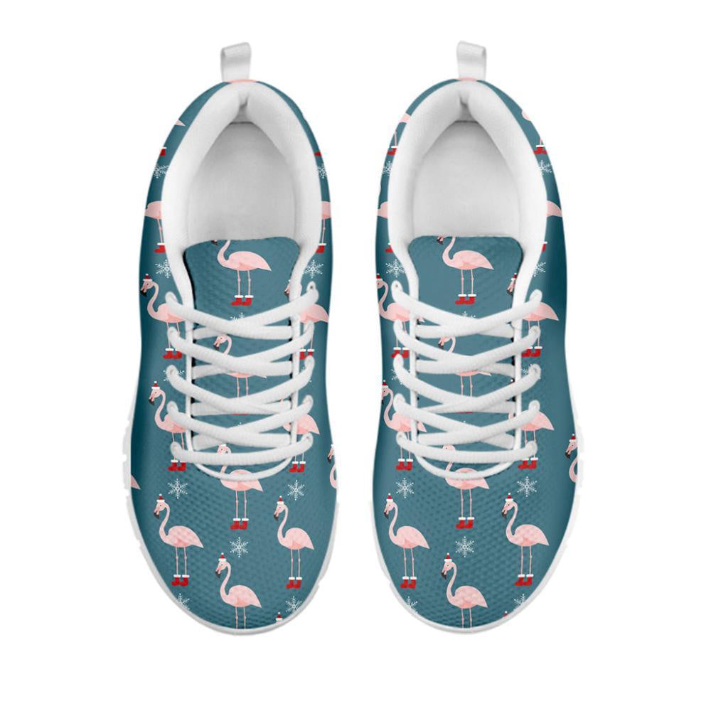 Christmas Snowy Flamingo Pattern Print Shoes Sneaker, Christmas Shoes, Chistmas Sneaker, Christmas Running Shoes