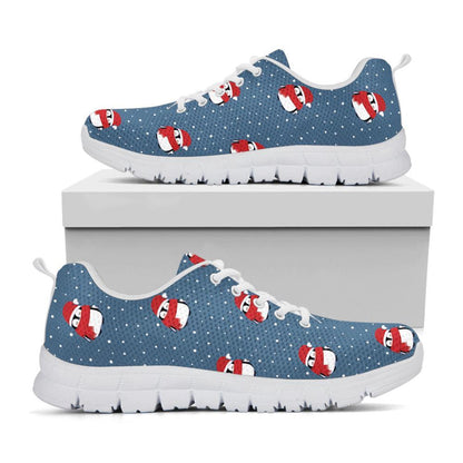 Christmas Snowy Penguin Pattern Print Shoes Sneaker, Christmas Shoes, Chistmas Sneaker, Christmas Running Shoes