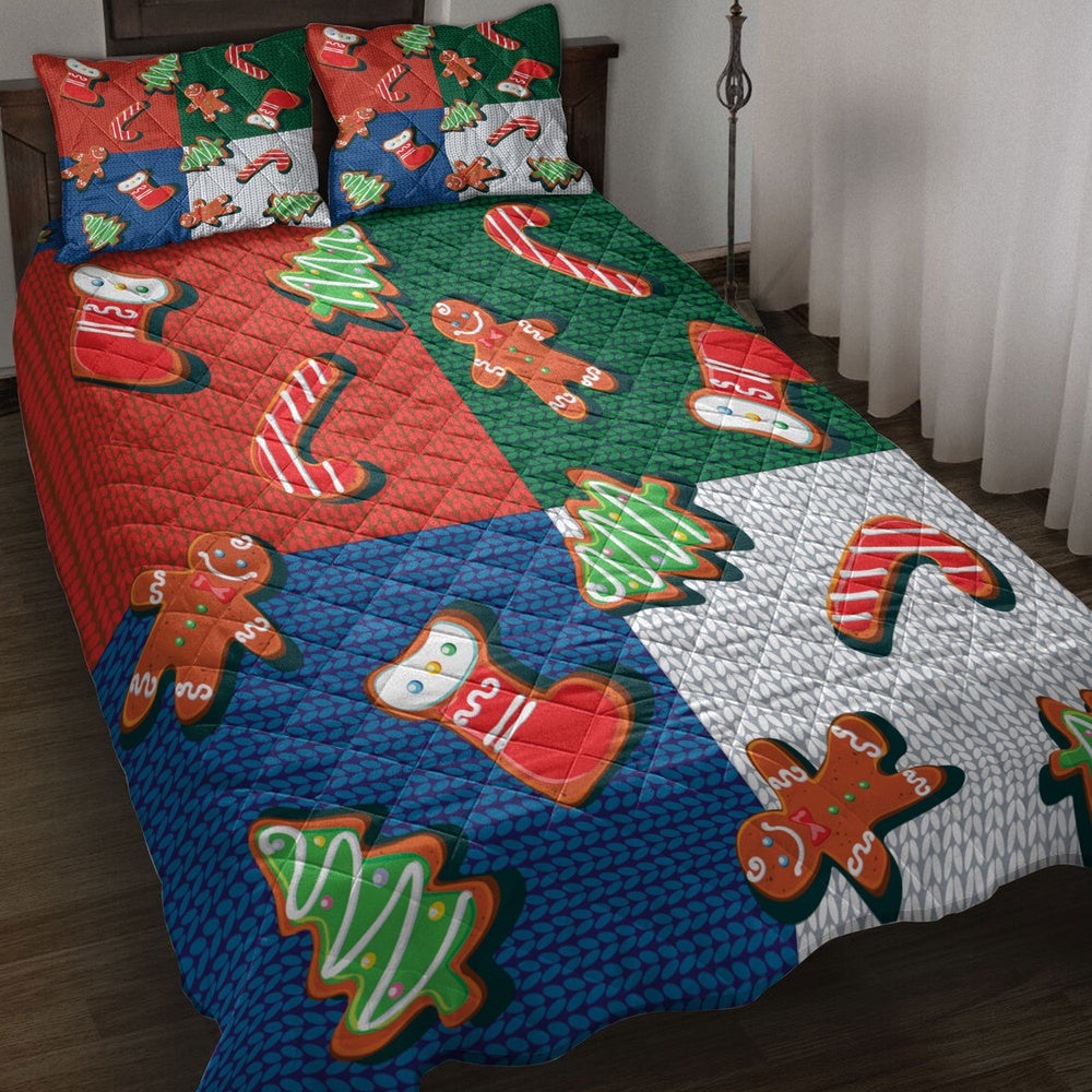 Christmas Stocking Gingerbread Candymasmas Bedding Set, Christmas Beddings, Xmas Bedding Sets