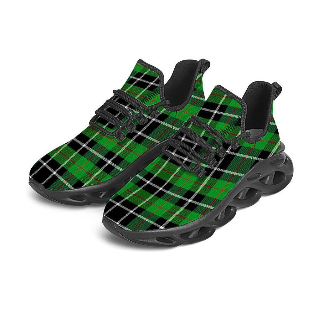 Christmas Tartan Green Plaid Scottish Black Max Soul Shoes, Christmas Sneakers, Christmas Shoes, Christmas Clunky Sneaker