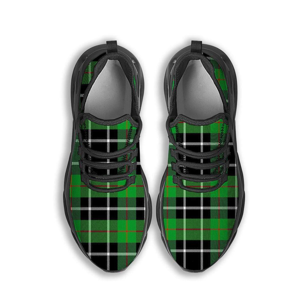 Christmas Tartan Green Plaid Scottish Black Max Soul Shoes, Christmas Sneakers, Christmas Shoes, Christmas Clunky Sneaker