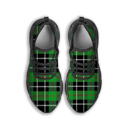 Christmas Tartan Green Plaid Scottish Black Max Soul Shoes, Christmas Sneakers, Christmas Shoes, Christmas Clunky Sneaker