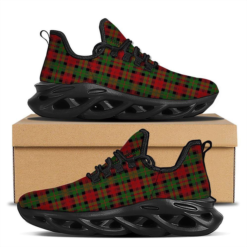 Christmas Tartan Red Plaid Black Max Soul Shoes, Christmas Sneakers, Christmas Shoes, Christmas Clunky Sneaker