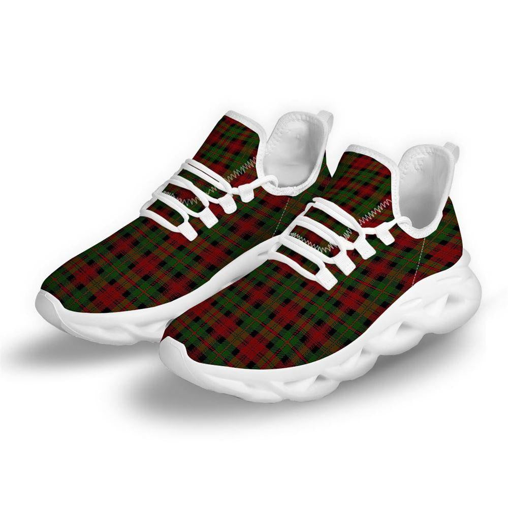 Christmas Tartan Red Plaid White Max Soul Shoes, Christmas Sneakers, Christmas Shoes, Christmas Clunky Sneaker