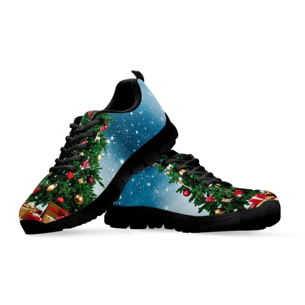 Christmas Tree And Snow Print Shoes Sneaker, Christmas Shoes, Chistmas Sneaker, Christmas Running Shoes