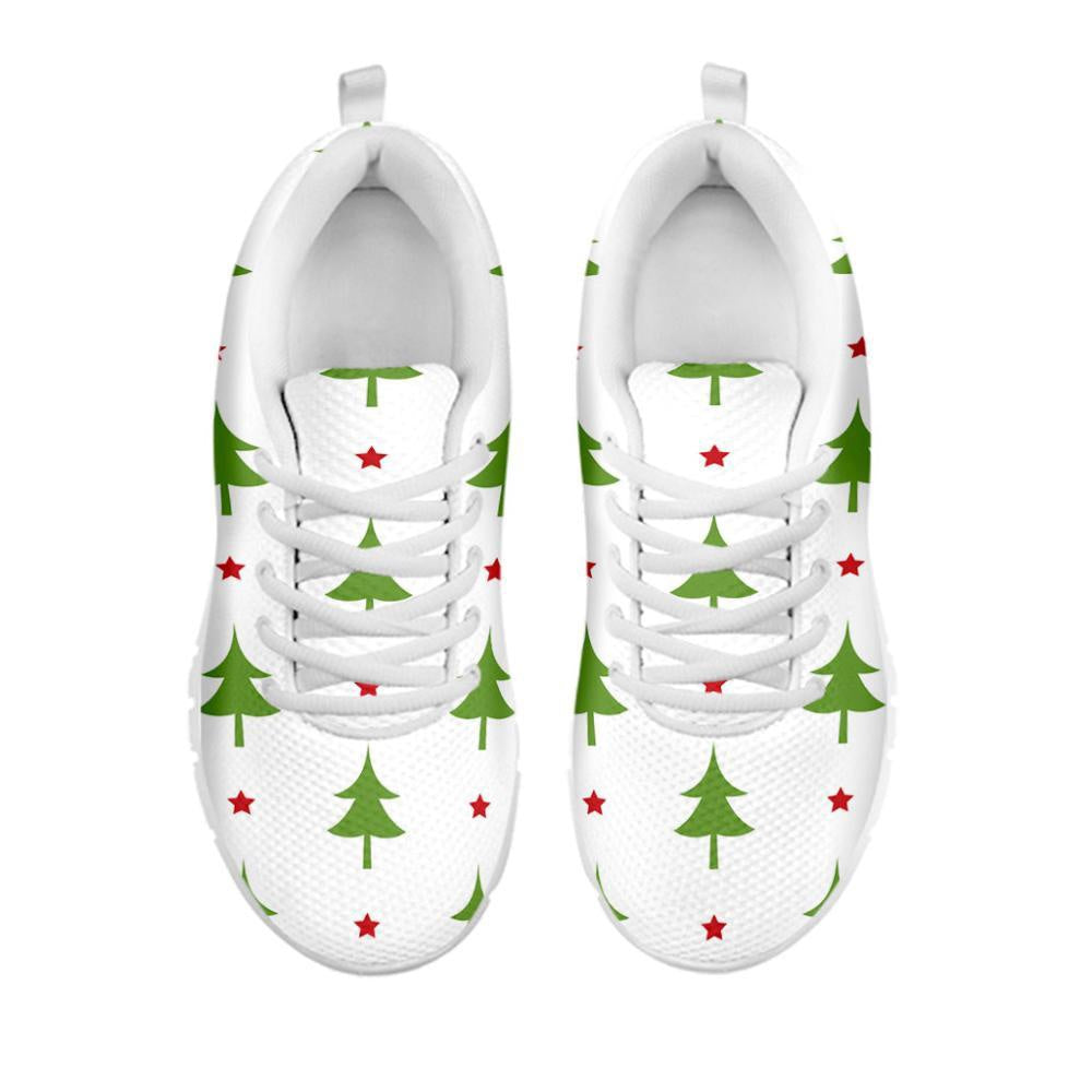 Christmas Tree And Star Pattern Print Shoes Sneaker, Christmas Shoes, Chistmas Sneaker, Christmas Running Shoes