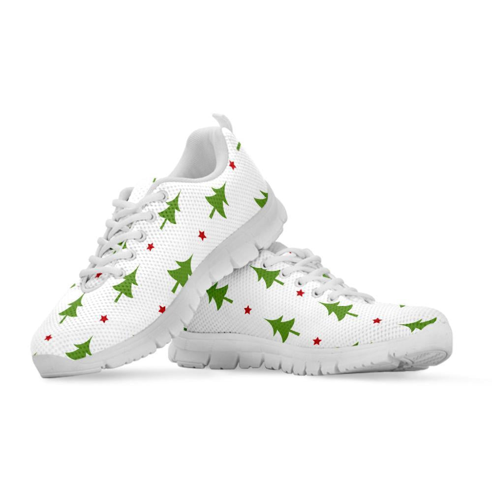 Christmas Tree And Star Pattern Print Shoes Sneaker, Christmas Shoes, Chistmas Sneaker, Christmas Running Shoes