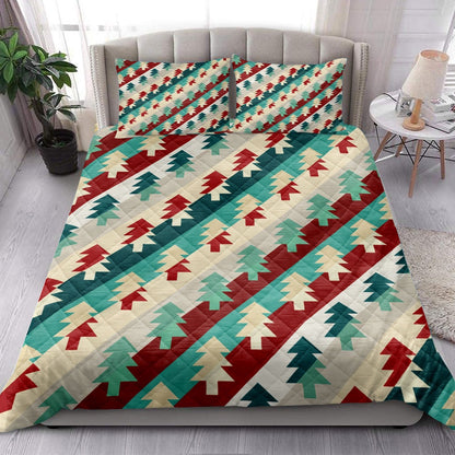Christmas Tree Coloful Xmas Holiday Seasons Bedding Set, Christmas Beddings, Xmas Bedding Sets