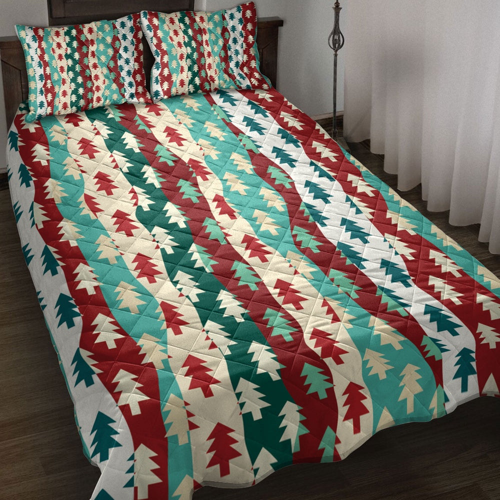 Christmas Tree Coloful Xmas Holidaymass Bedding Set, Christmas Beddings, Xmas Bedding Sets