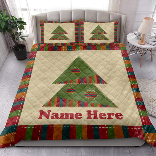 Christmas Tree Greeting Bedding Set, Christmas Beddings, Xmas Bedding Sets