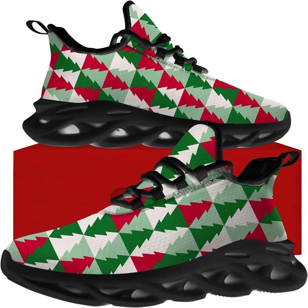 Christmas Tree Pattern Max Soul Shoes, Christmas Sneakers, Christmas Shoes, Christmas Clunky Sneaker