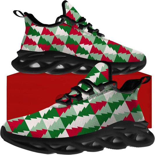 Christmas Tree Pattern Max Soul Shoes, Christmas Sneakers, Christmas Shoes, Christmas Clunky Sneaker