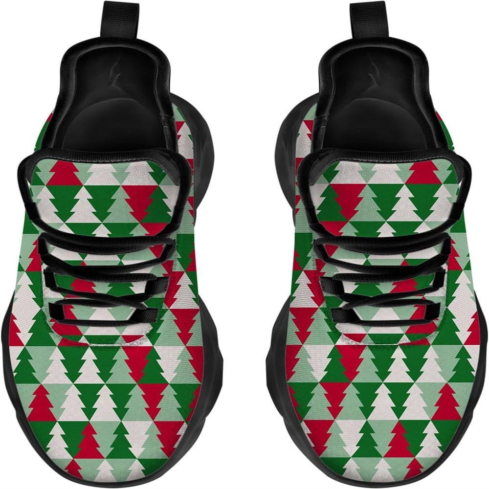Christmas Tree Pattern Max Soul Shoes, Christmas Sneakers, Christmas Shoes, Christmas Clunky Sneaker