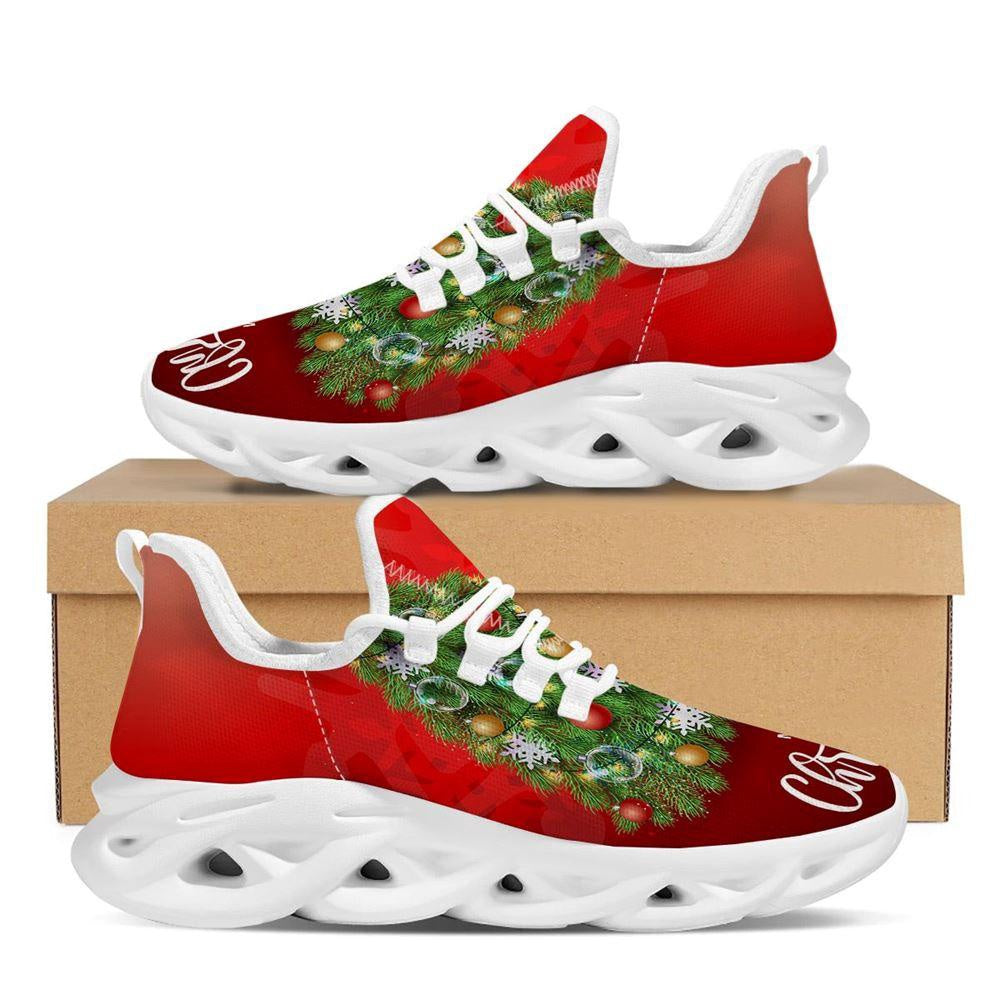 Christmas Tree Print White Max Soul Shoes, Christmas Sneakers, Christmas Shoes, Christmas Clunky Sneaker
