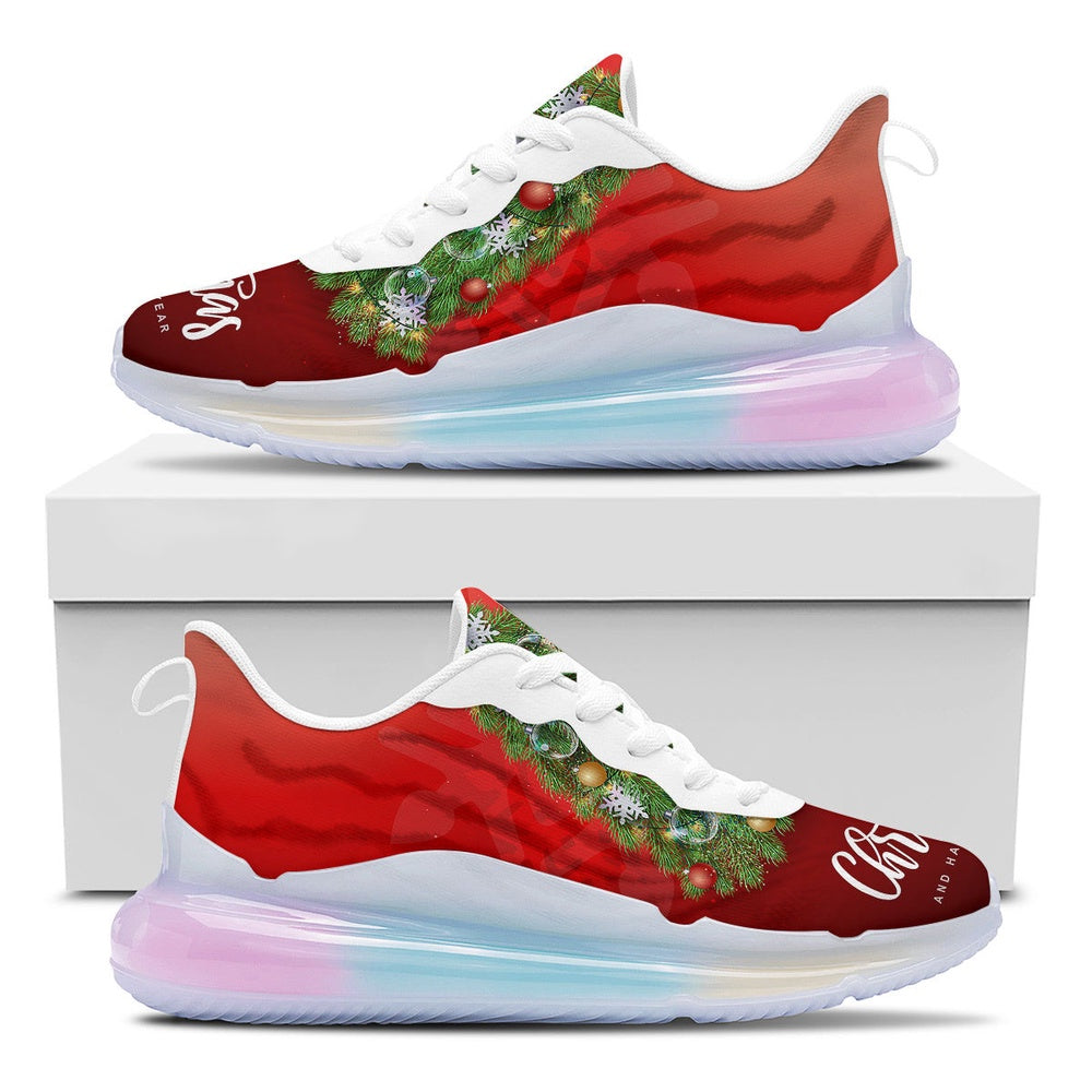 Christmas Tree Print Women's Running Sneakers, Christmas Running Shoes, Christmas Sneakers, Women's Christmas Shoes