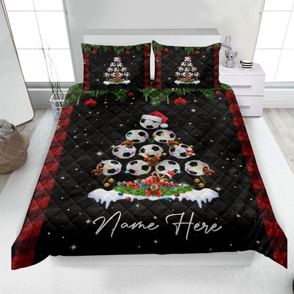 Christmas Tree Soccer Bedding Set & Pillowcases For Son, Kid, Christmas Beddings, Xmas Bedding Sets