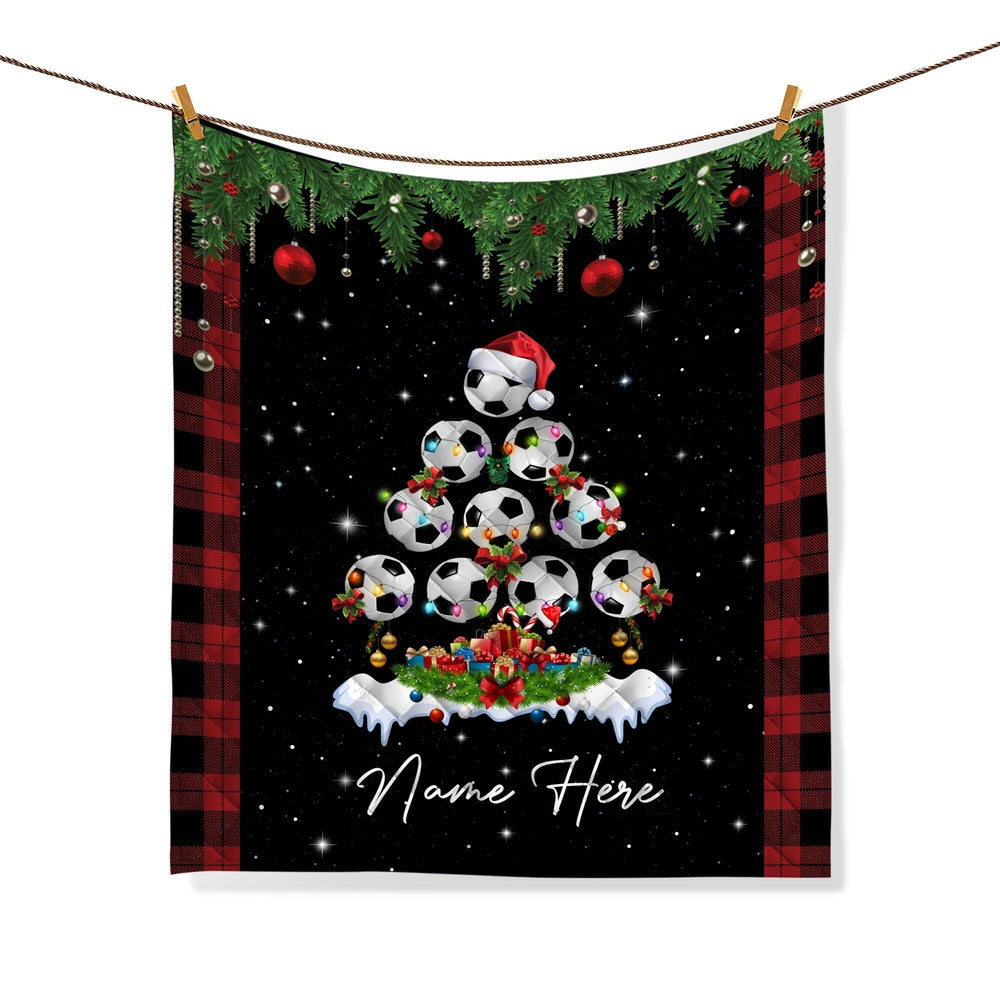 Christmas Tree Soccer Bedding Set & Pillowcases For Son, Kid, Christmas Beddings, Xmas Bedding Sets