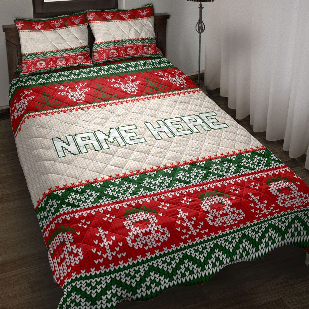 Christmas Ugly Sweater Snowman Reindeer Bedding Set, Christmas Beddings, Xmas Bedding Sets