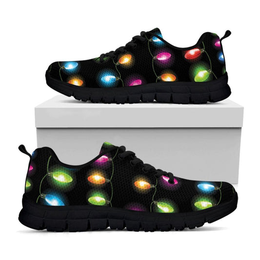 Colorful Christmas Lights Print Shoes Sneaker, Christmas Shoes, Chistmas Sneaker, Christmas Running Shoes