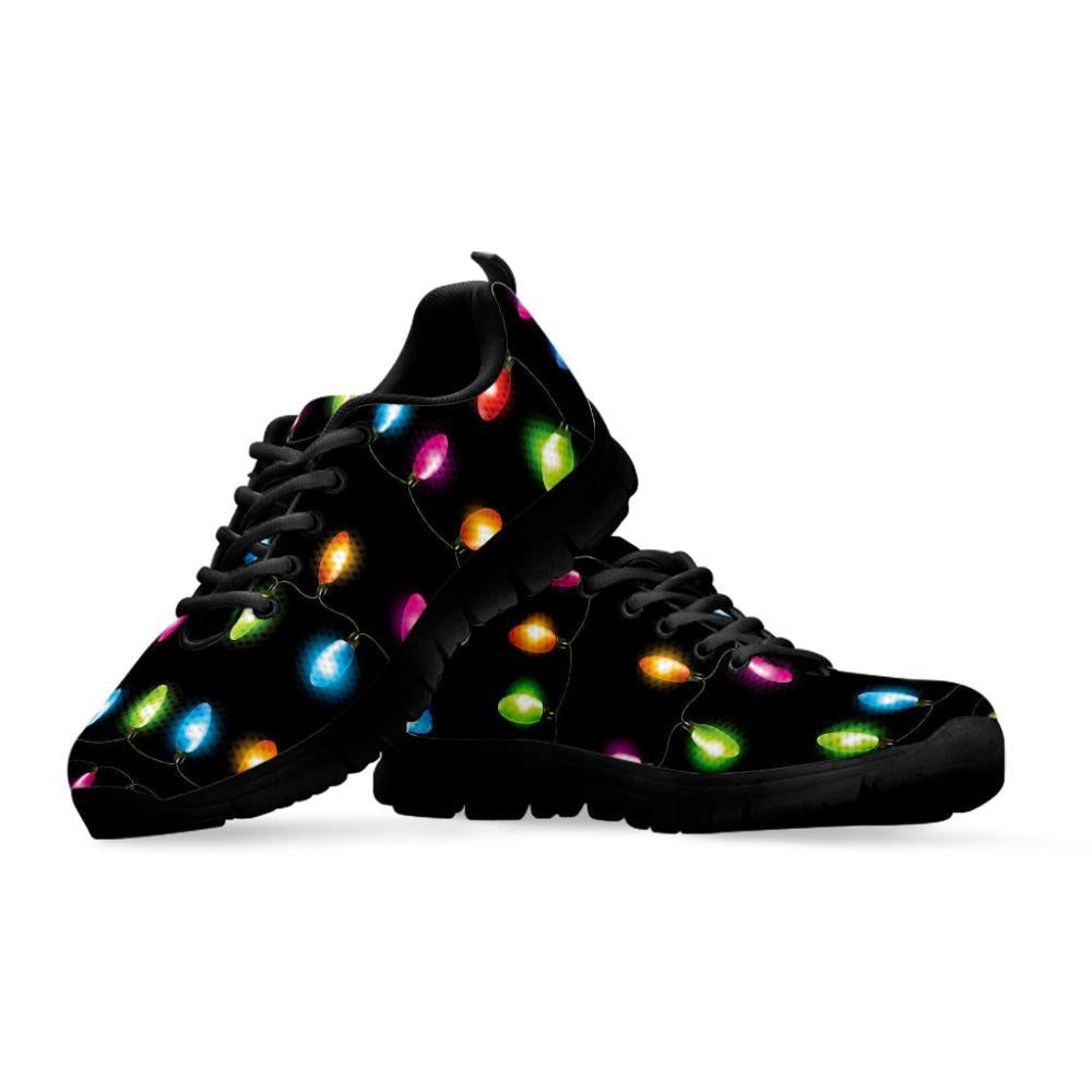 Colorful Christmas Lights Print Shoes Sneaker, Christmas Shoes, Chistmas Sneaker, Christmas Running Shoes