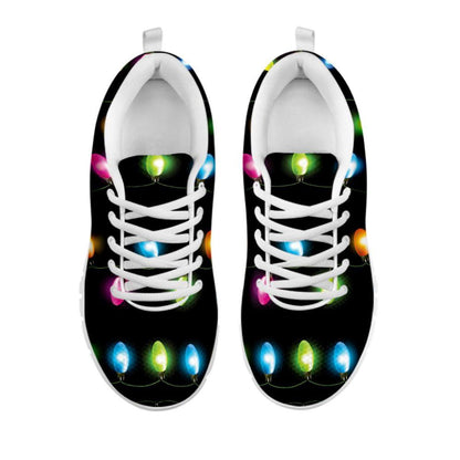 Colorful Christmas Lights Print Shoes Sneaker, Christmas Shoes, Chistmas Sneaker, Christmas Running Shoes