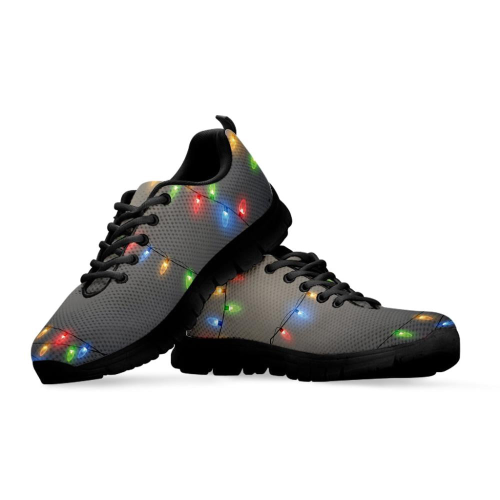 Colorful Christmas String Lights Print Shoes Sneaker, Christmas Shoes, Chistmas Sneaker, Christmas Running Shoes