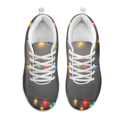 Colorful Christmas String Lights Print Shoes Sneaker, Christmas Shoes, Chistmas Sneaker, Christmas Running Shoes