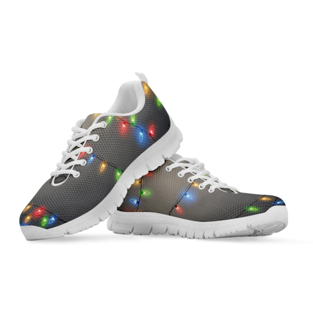 Colorful Christmas String Lights Print Shoes Sneaker, Christmas Shoes, Chistmas Sneaker, Christmas Running Shoes