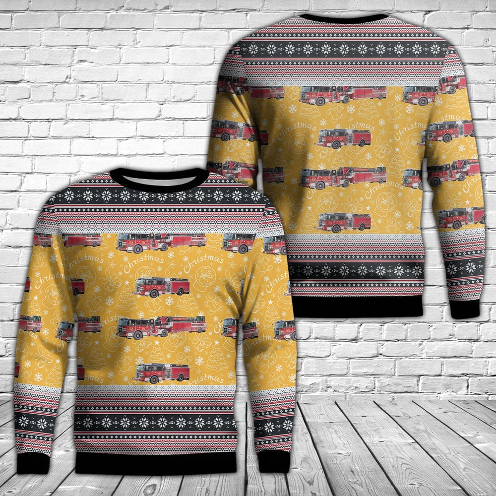 Columbia, South Carolina, Irmo Fire District Christmas AOP Ugly Sweater, Christmas Ugly Sweater, Sweater Xmas, Ugly Sweater