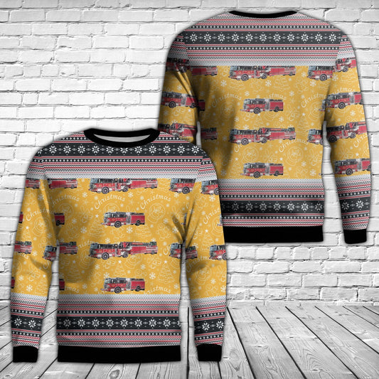 Columbia, South Carolina, Irmo Fire District Christmas AOP Ugly Sweater, Christmas Ugly Sweater, Sweater Xmas, Ugly Sweater