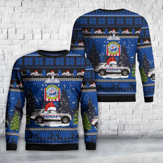 Columbus, Ohio, Columbus Division of Police Explorer Car Christmas Sweater, Christmas Ugly Sweater, Sweater Xmas, Ugly Sweater