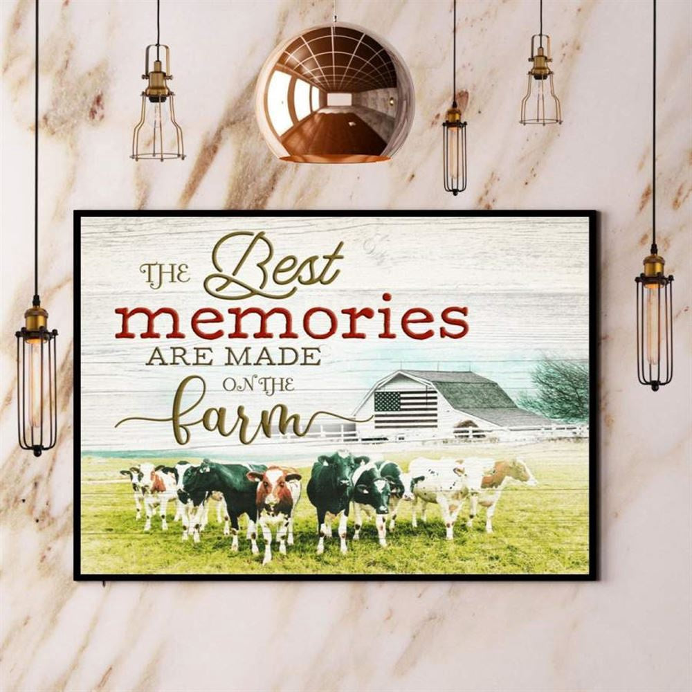 Cow The Best Memories Are Made On The Farm Canvas, Farm Canvas, Farm Gift, Farm Home Decor