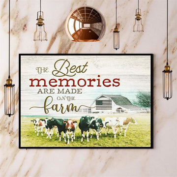 Cow The Best Memories Are Made On The Farm Canvas, Farm Canvas, Farm Gift, Farm Home Decor