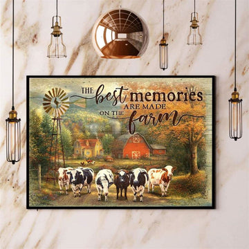 Cow The Best Memories Are Made On The Farm Canvas Print, Farm Canvas, Farm Gift, Farm Home Decor