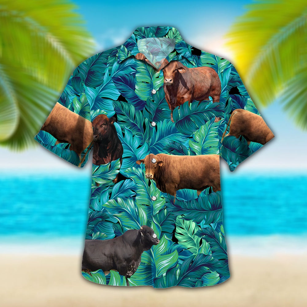 Cow Tropical Hawaiian Palm Leaves All Over Printed Hawaiian Shirt, Farm Hawaiian Shirt, Farmer Hawaii