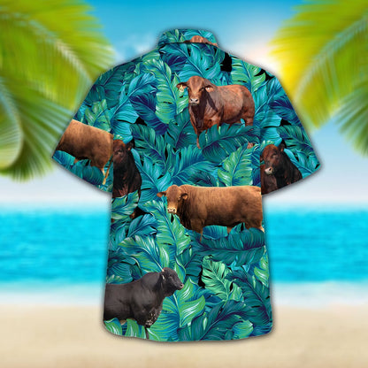 Cow Tropical Hawaiian Palm Leaves All Over Printed Hawaiian Shirt, Farm Hawaiian Shirt, Farmer Hawaii