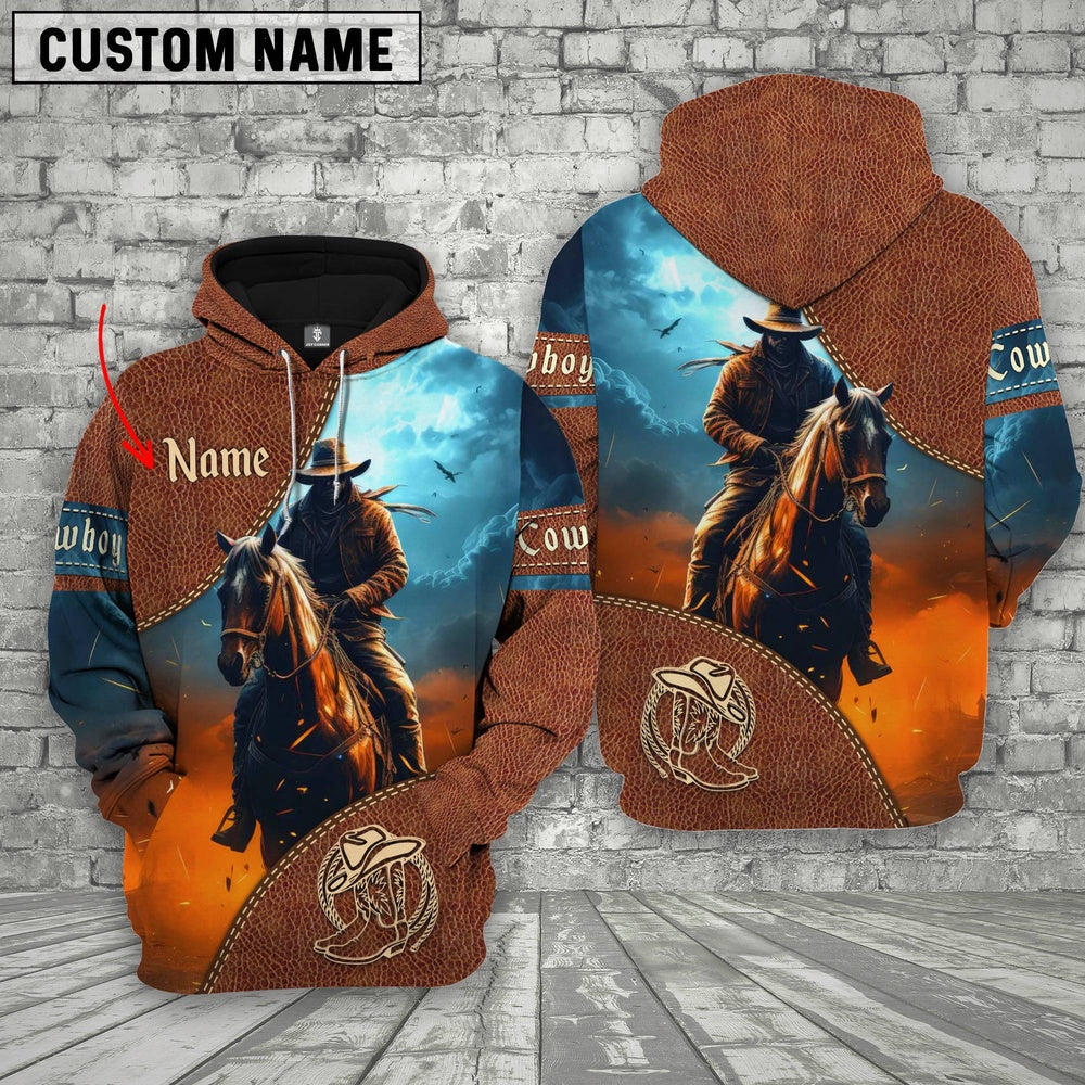 Cowboy Custom Name Horse Lovers 3D Hoodie, Farmer Hoodie, Custom Farm Shirts, Farmer T Shirt