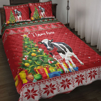 Cowmas Tree String Light Bedding Set, Christmas Beddings, Xmas Bedding Sets
