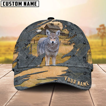 Coyote Customized Name Cap, Farmer Cap, Vintage Farmer Hat, Mens Farmer Hats, Cap For Farmers
