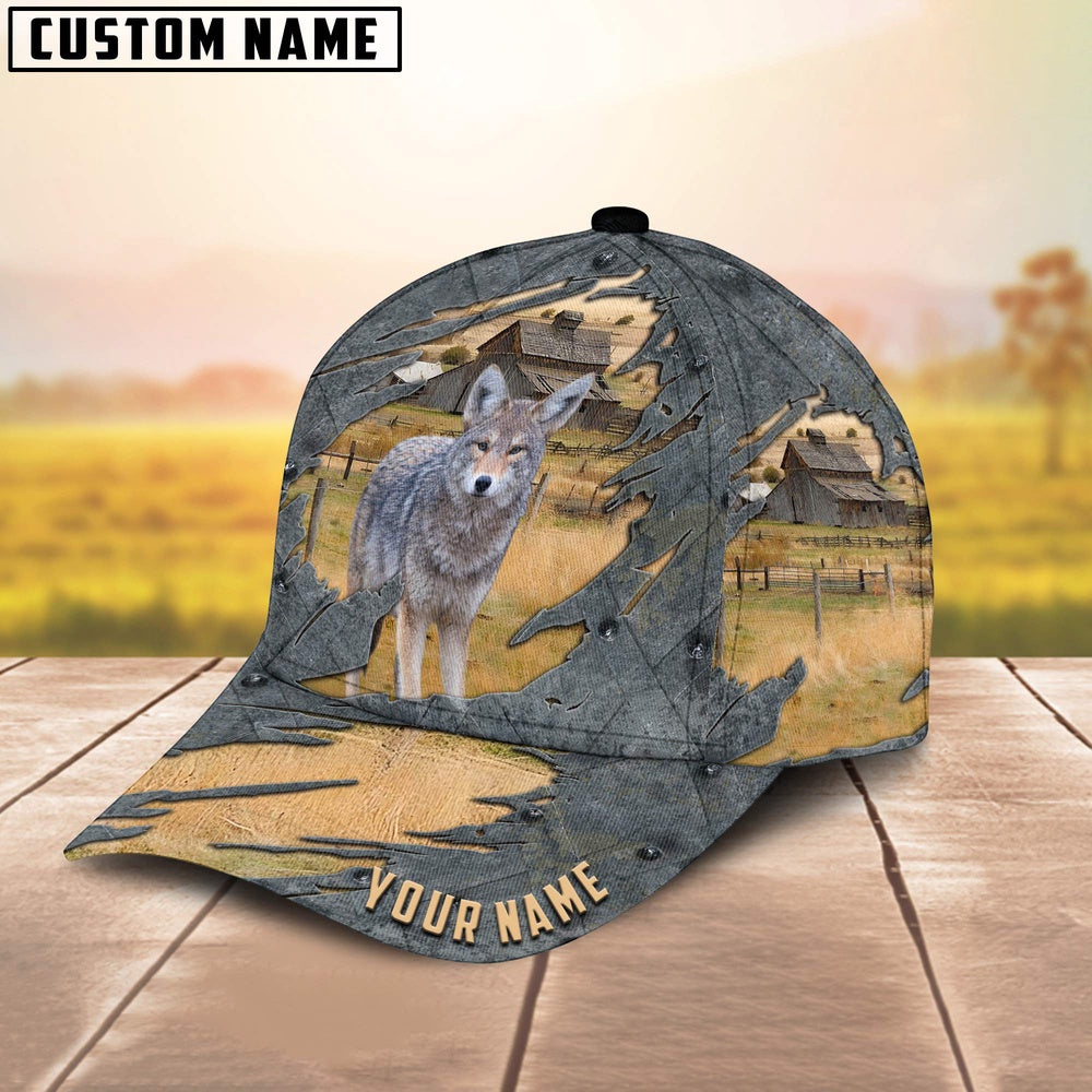 Coyote Customized Name Cap, Farmer Cap, Vintage Farmer Hat, Mens Farmer Hats, Cap For Farmers