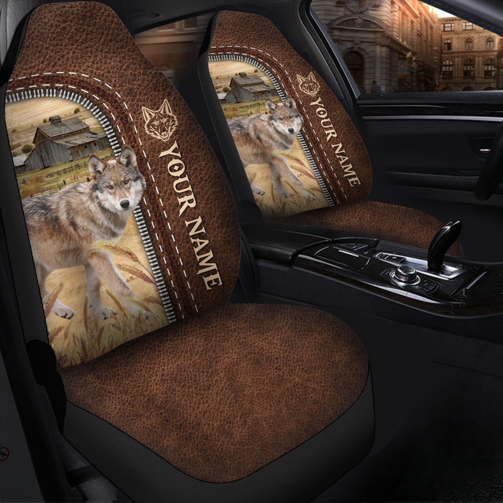 Coyotes Personalized Name Leather Pattern Car Seat Cover, Car Seat Cover, Farm Car Seat Cover, Pet Seat Covers
