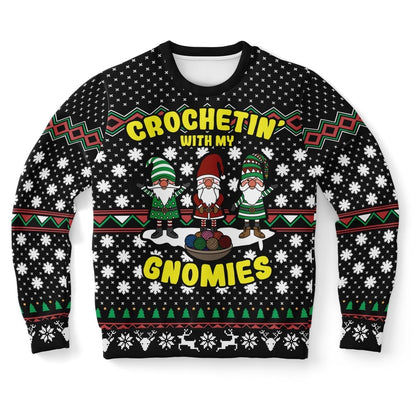 Crochetin' with my Gnomies Ugly Christmas Sweater, Christmas Ugly Sweater, Sweater Xmas, Ugly Sweater