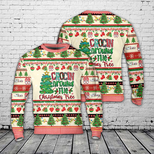 Crocin Around The Christmas Tree Sweater, Christmas Ugly Sweater, Sweater Xmas, Ugly Sweater