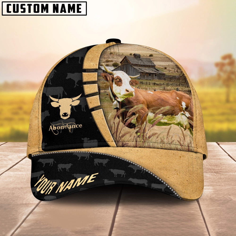 Custom Name Abondance Cattle 3D Cap, Farmer Cap, Vintage Farmer Hat, Mens Farmer Hats, Cap For Farmers
