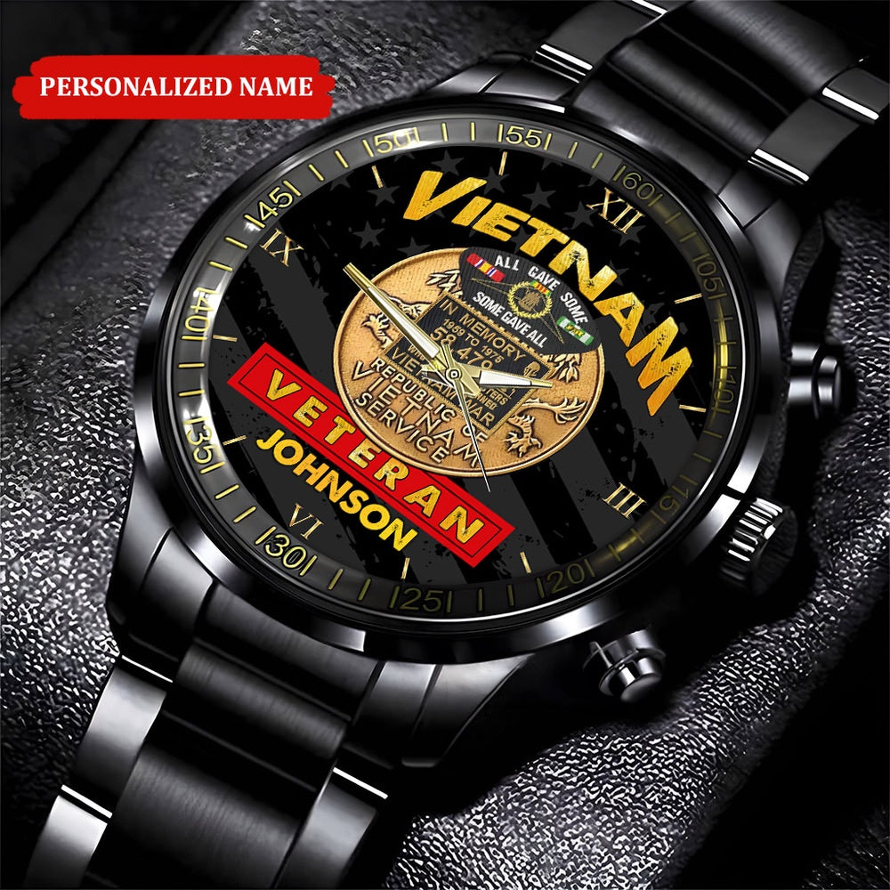 Custom Name All Gave Some Vietnam Veteran Business Watch, Military Watch, Military Watches For Men, Fathers Watches