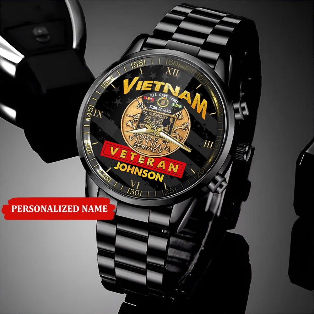 Custom Name All Gave Some Vietnam Veteran Business Watch, Military Watch, Military Watches For Men, Fathers Watches