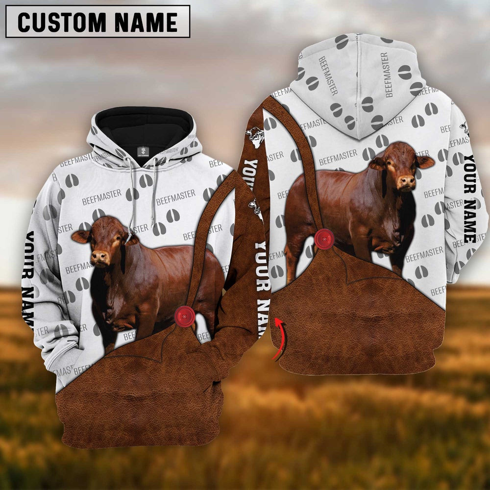 Custom Name Beefmaster Cattle 3D Printed Hoodie, Farmer Hoodie, Custom Farm Shirts, Farmer T Shirt