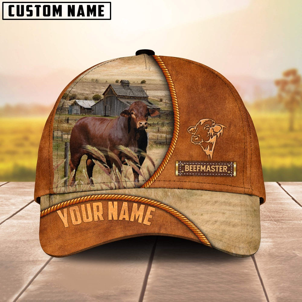 Custom Name Beefmaster Leather Pattern Cap, Farmer Cap, Vintage Farmer Hat, Mens Farmer Hats, Cap For Farmers