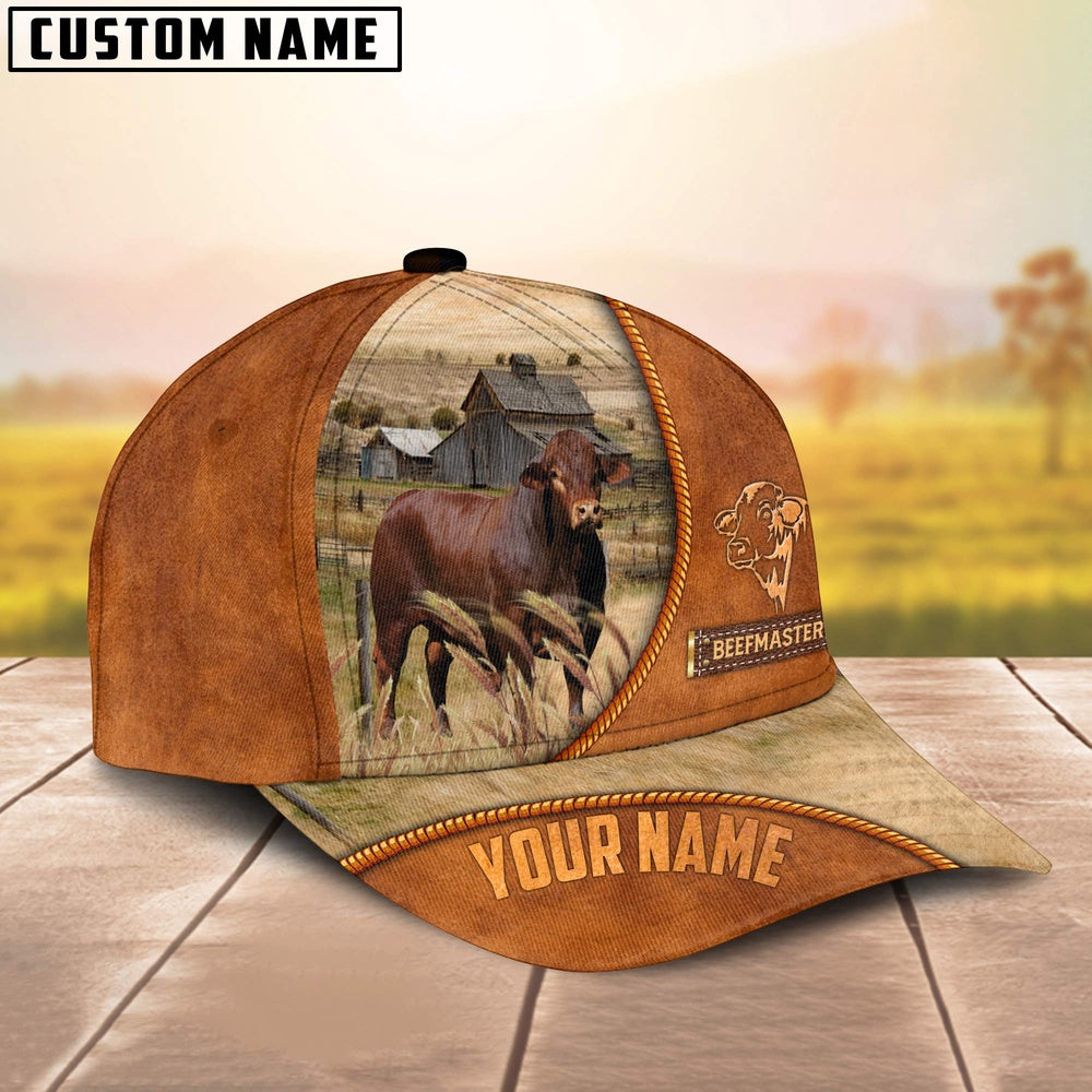 Custom Name Beefmaster Leather Pattern Cap, Farmer Cap, Vintage Farmer Hat, Mens Farmer Hats, Cap For Farmers